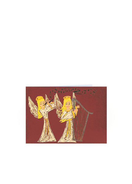 Karten A5, Engelspiel weinrot